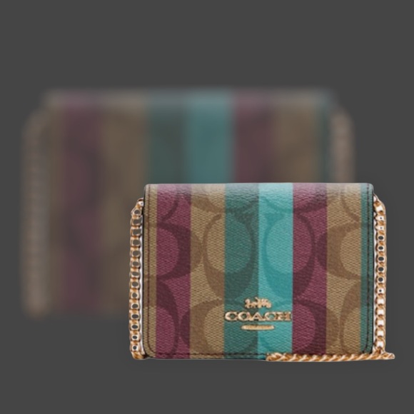🆕COACH Gold/Khaki Multi Stripe - Picture 3 of 8